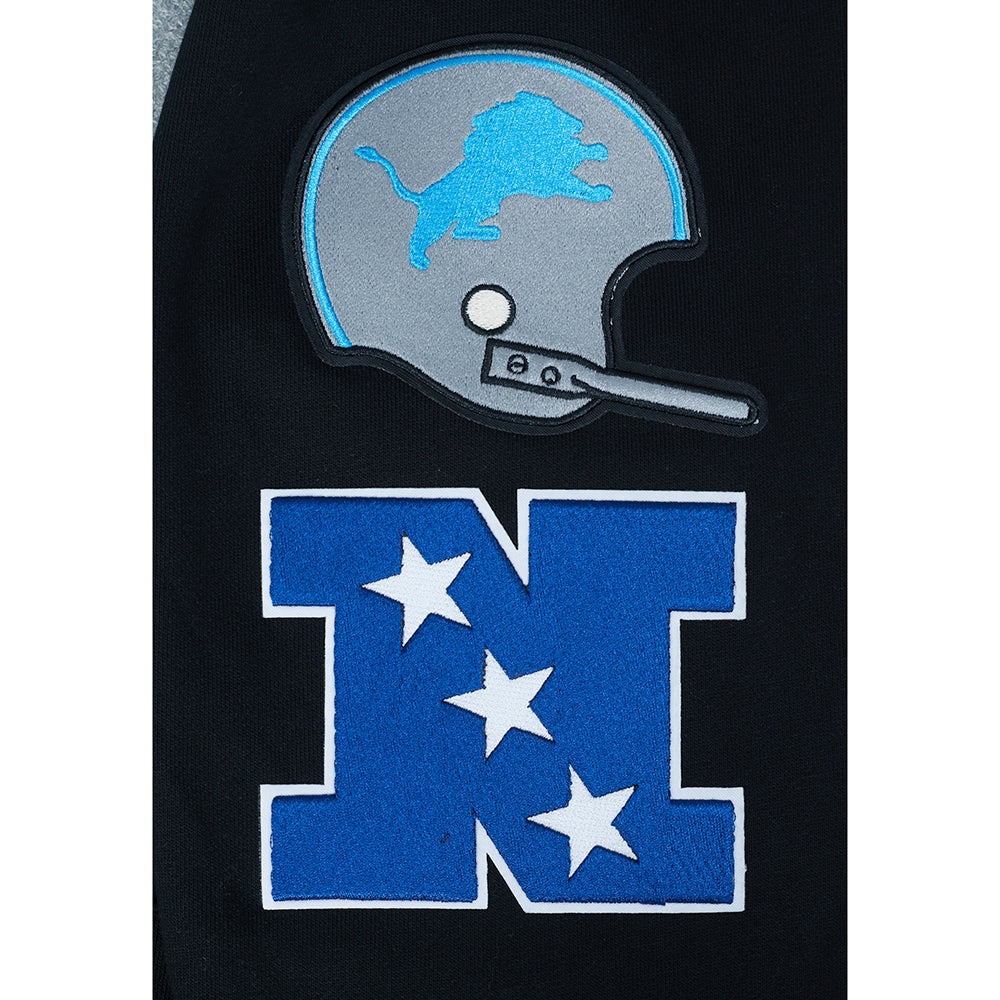 NFL DETROIT LIONS RETRO CLASSICS MEN'S PULLOVER HOODIE (BLACK)