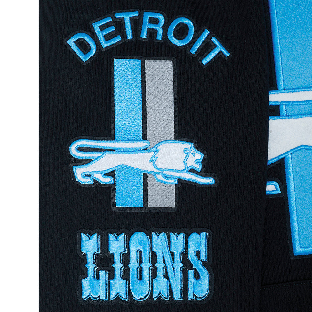 NFL DETROIT LIONS RETRO CLASSICS MEN'S PULLOVER HOODIE (BLACK)