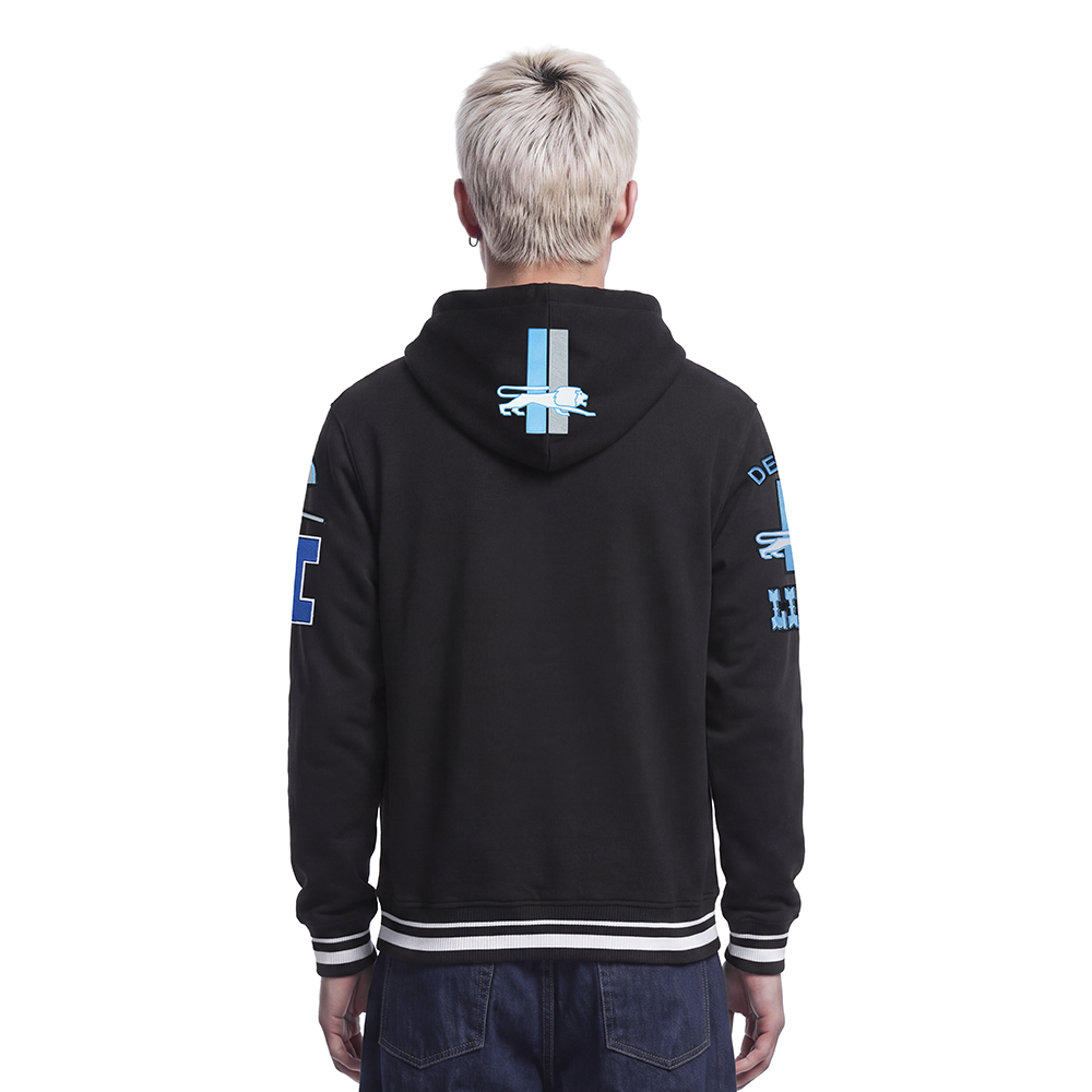 NFL DETROIT LIONS RETRO CLASSICS MEN'S PULLOVER HOODIE (BLACK)