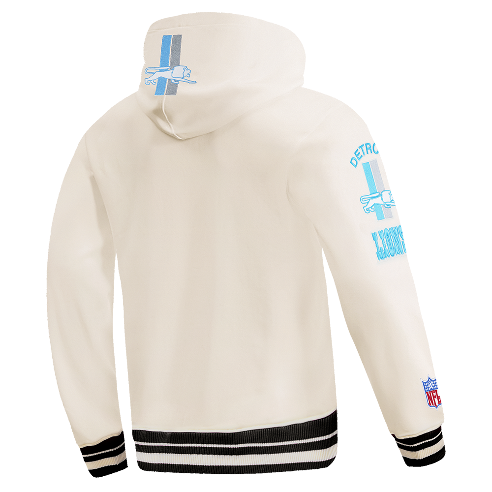 NFL DETROIT LIONS RETRO CLASSICS CHANDAIL À CAPUCHON POUR HOMME (COQUILLE D'ŒUF/NOIR)