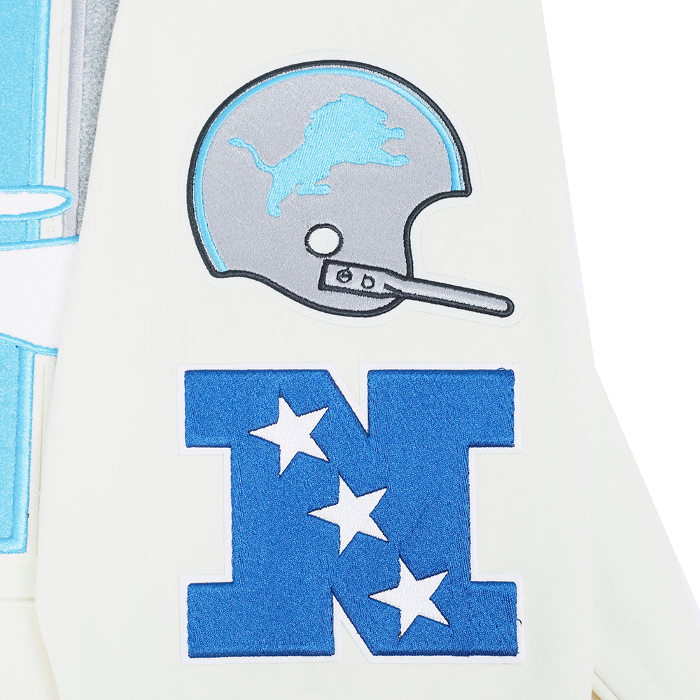 NFL DETROIT LIONS RETRO CLASSICS CHANDAIL À CAPUCHON POUR HOMME (COQUILLE D'ŒUF/NOIR)