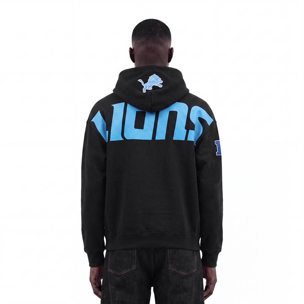 NFL DETROIT LIONS PLAYBACK CHANDAIL À CAPUCHON POUR HOMME (NOIR)