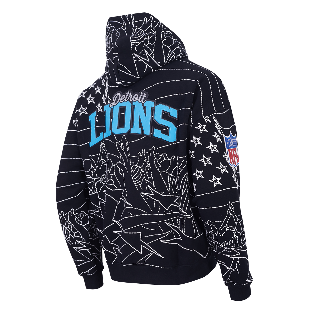 NFL DETROIT LIONS PRO PREMIUM MEN'S SWEATSHIRT (BLACK)