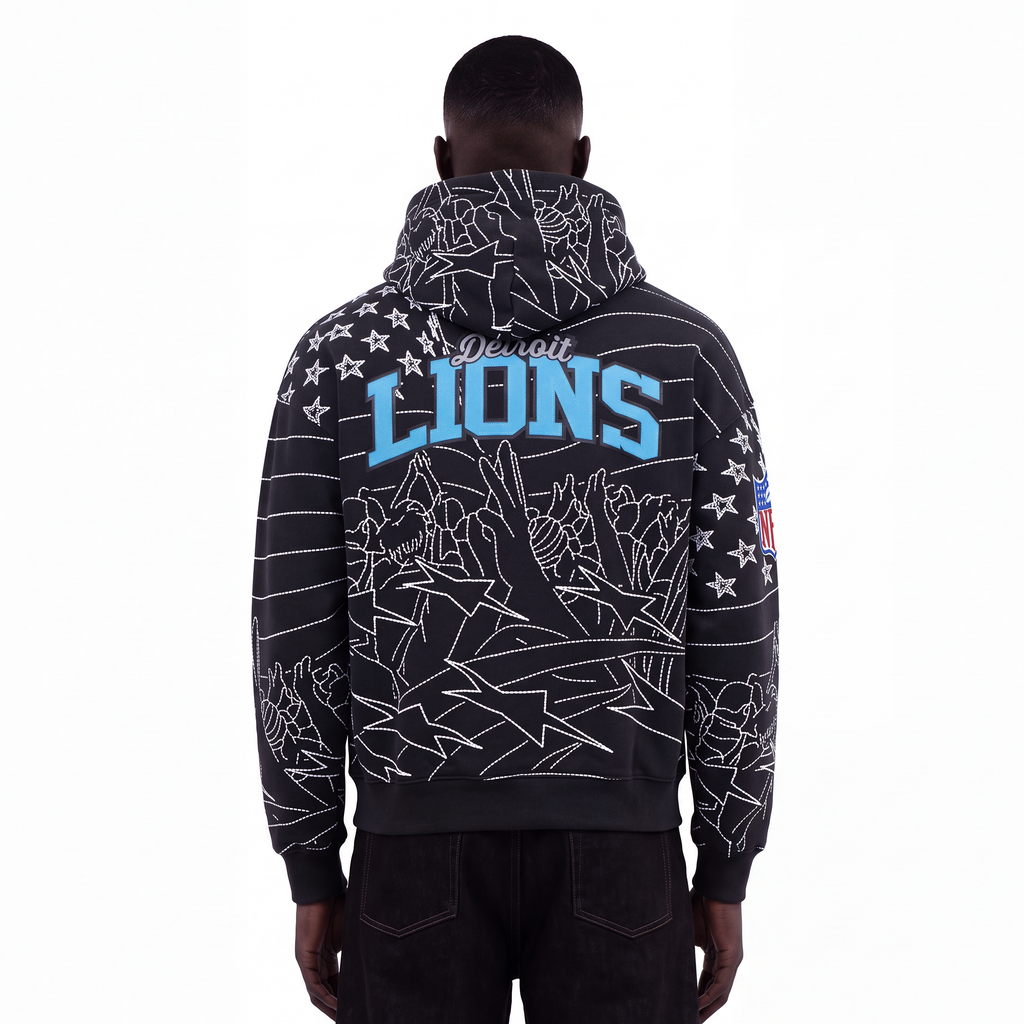 NFL DETROIT LIONS PRO PREMIUM MEN'S SWEATSHIRT (BLACK)