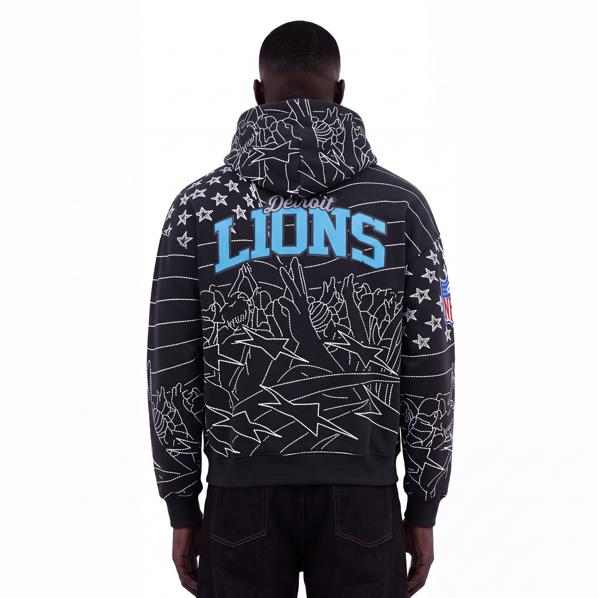 NFL DETROIT LIONS PRO PREMIUM MEN'S SWEATSHIRT (BLACK)