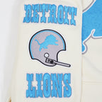 NFL DETROIT LIONS RETRO CLASSIC MEN'S PULLOVER HOODIE (EGGSHELL/ BLACK)