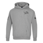 NFL DETROIT LIONS NEUTRAL MEN'S DROP SHOULDER PULLOVER HOODIE (DARK HEATHER GRAY)