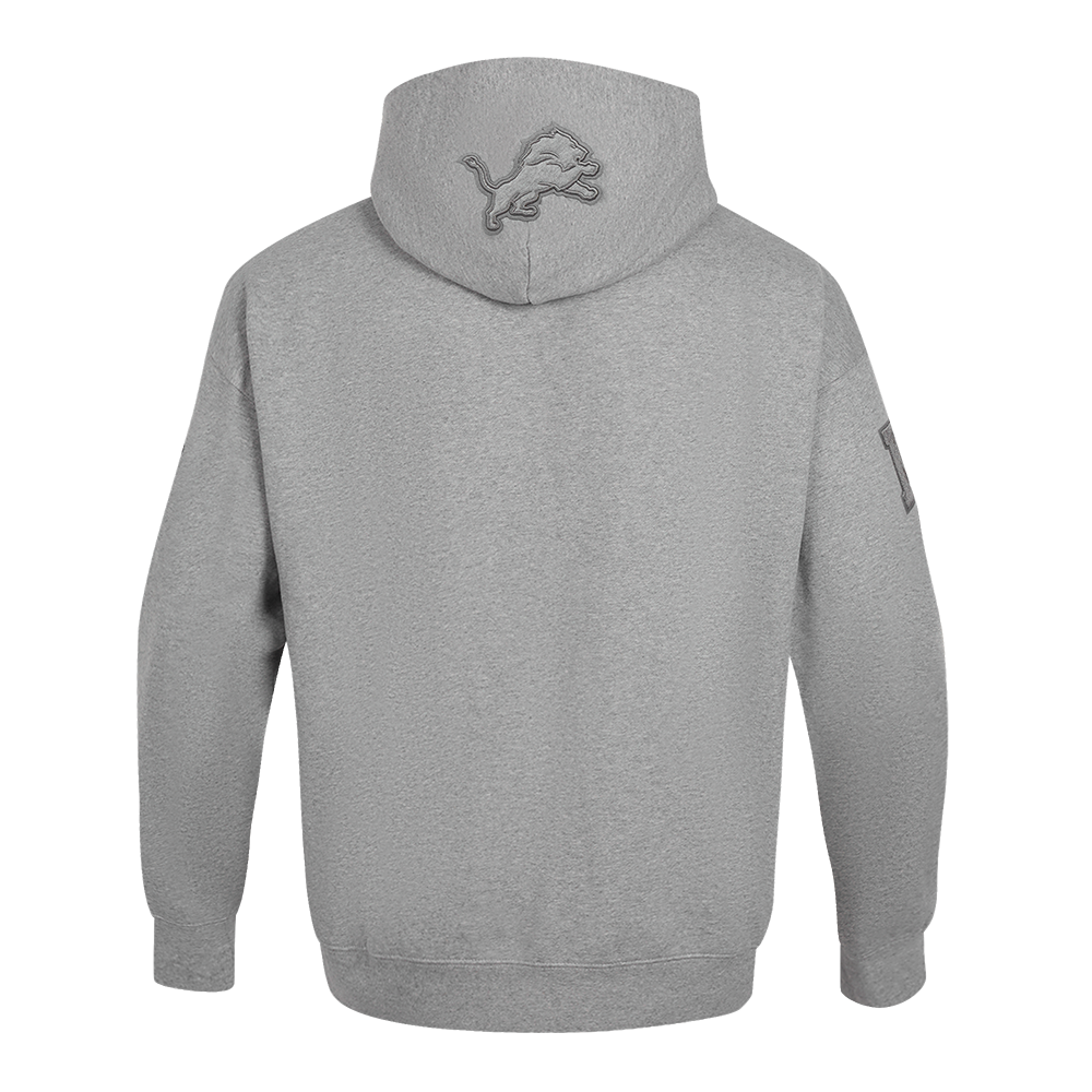 NFL DETROIT LIONS NEUTRAL MEN'S DROP SHOULDER PULLOVER HOODIE (DARK HEATHER GRAY)