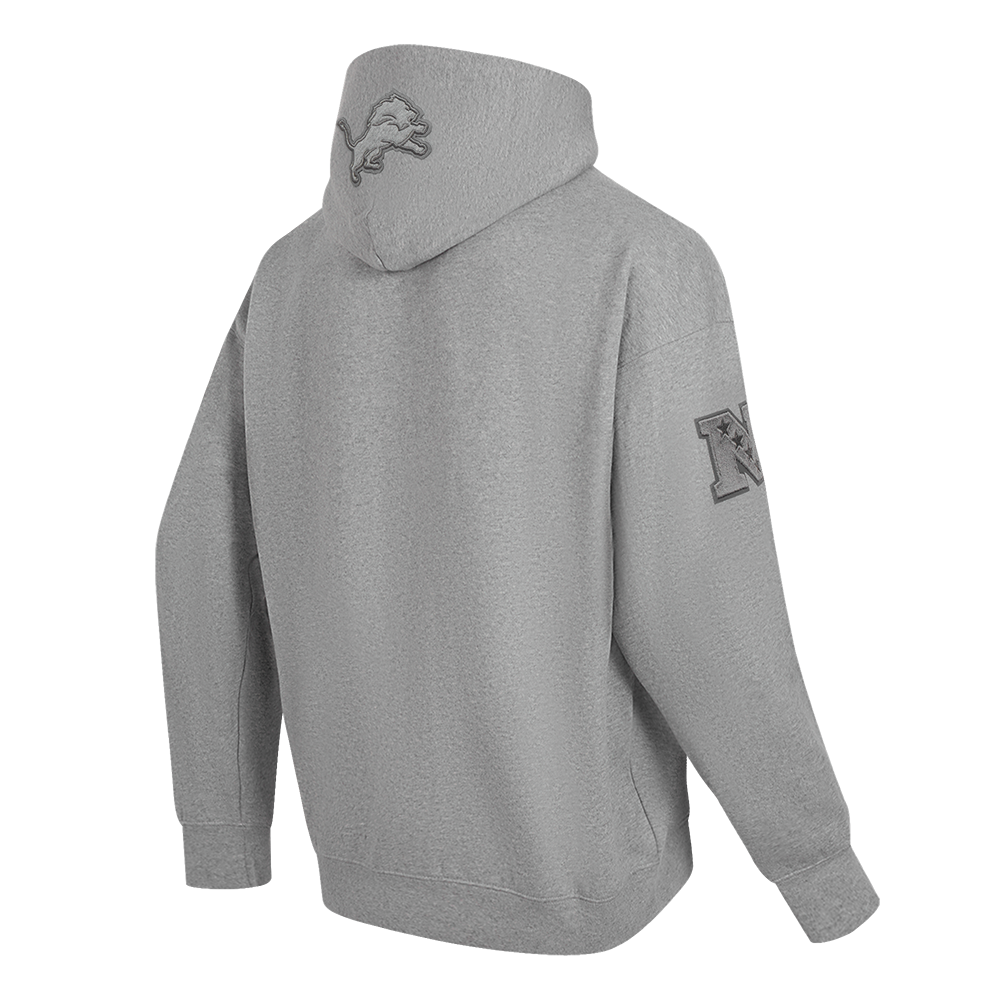 NFL DETROIT LIONS NEUTRAL MEN'S DROP SHOULDER PULLOVER HOODIE (DARK HEATHER GRAY)