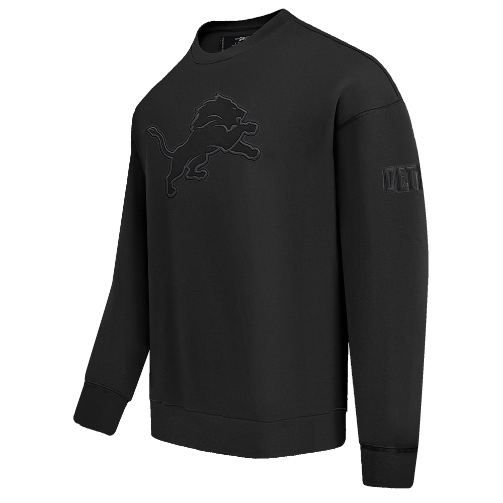 NFL DETROIT LIONS NEUTRAL DROP SHOULDER MEN'S CREWNECK (BLACK)