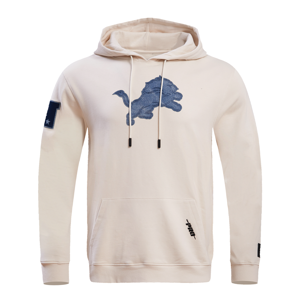 NFL DETROIT LIONS VARSITY BLUES MEN'S PULLOVER HOODIE (LINEN)