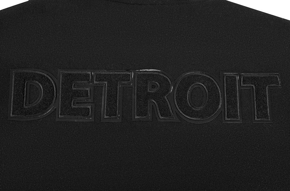 NFL DETROIT LIONS TRIPLE BLACK MEN'S WOOL VARSITY JACKET (TRIPLE BLACK MEN'S)