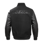 NFL DETROIT LIONS TRIPLE BLACK MEN'S WOOL VARSITY JACKET (TRIPLE BLACK MEN'S)