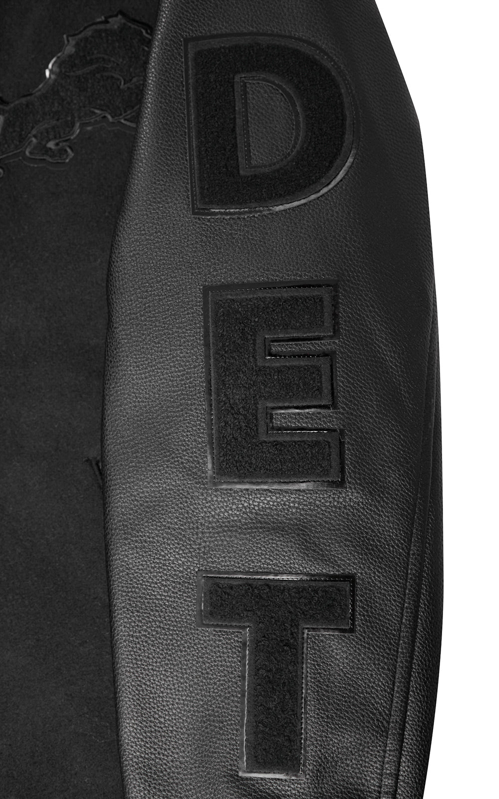 NFL DETROIT LIONS TRIPLE BLACK MEN'S WOOL VARSITY JACKET (TRIPLE BLACK MEN'S)