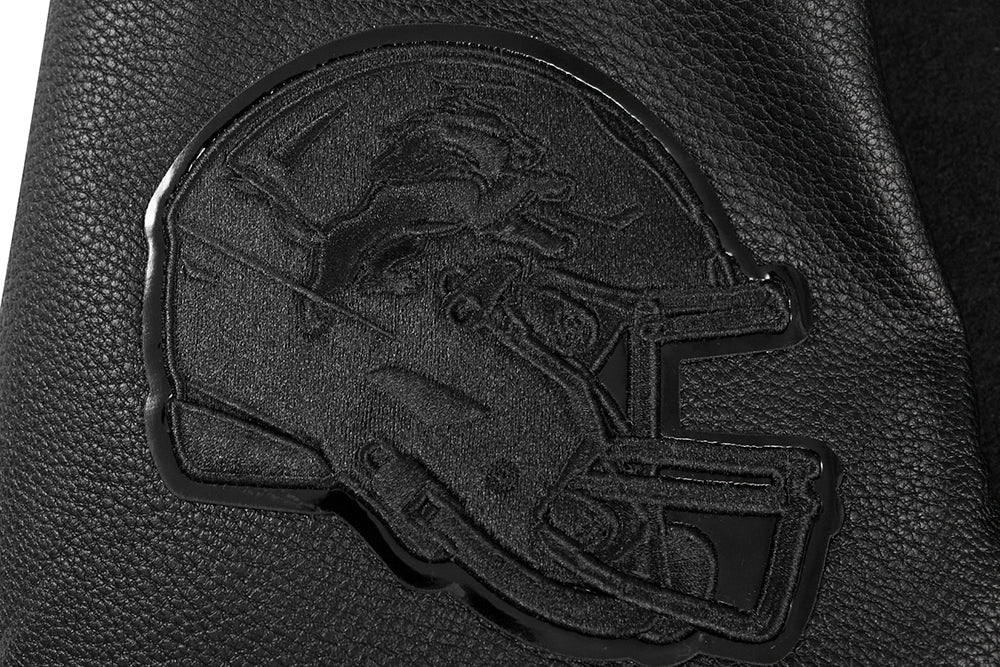 NFL DETROIT LIONS TRIPLE BLACK MEN'S WOOL VARSITY JACKET (TRIPLE BLACK MEN'S)