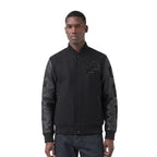 NFL DETROIT LIONS TRIPLE BLACK MEN'S WOOL VARSITY JACKET (TRIPLE BLACK MEN'S)