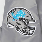 NFL DETROIT LIONS OLD ENGLISH MEN'S RIB SATIN JACKET (GRAY)