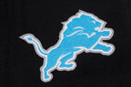 NFL DETROIT LIONS OLD ENGLISH MEN'S RIB WOOL VARSITY JACKET (BLACK/WHITE)