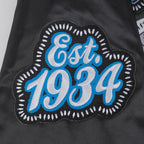 NFL DETROIT LIONS DIY PICK STITCH BLOUSON EN SATIN À BORDS CÔTELÉS POUR HOMME (NOIR)