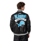 NFL DETROIT LIONS BEST OF MEN'S RIB SATIN JACKET (BLACK)
