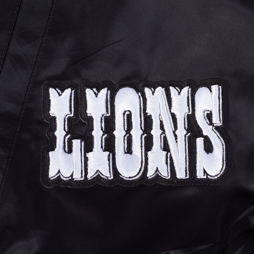 NFL DETROIT LIONS BEST OF MEN'S RIB SATIN JACKET (BLACK)