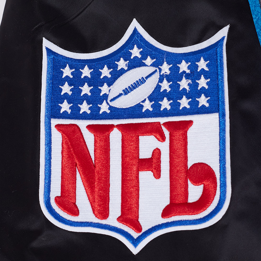 NFL DETROIT LIONS BEST OF MEN'S RIB SATIN JACKET (BLACK)