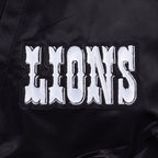 NFL DETROIT LIONS BEST OF MEN'S RIB SATIN JACKET (BLACK)