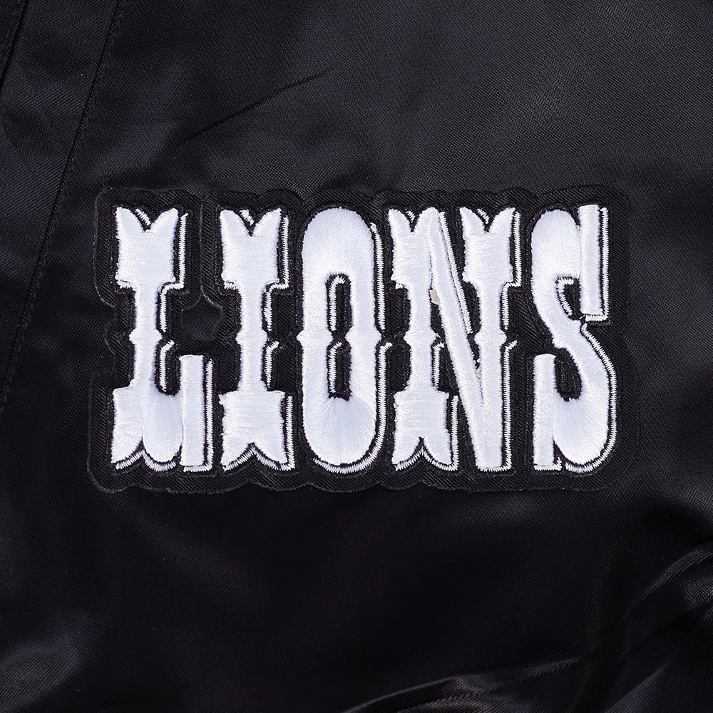 NFL DETROIT LIONS BEST OF MEN'S RIB SATIN JACKET (BLACK)