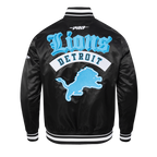 NFL DETROIT LIONS BEST OF MEN'S RIB SATIN JACKET (BLACK)