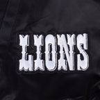 NFL DETROIT LIONS BEST OF MEN'S RIB SATIN JACKET (BLACK)