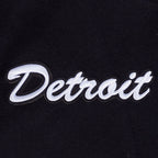 NFL DETROIT LIONS TEAM BADGE MEN'S RIB WOOL VARSITY JACKET (BLACK/GRAY)