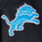 NFL DETROIT LIONS TEAM BADGE MEN'S RIB WOOL VARSITY JACKET (BLACK/GRAY)