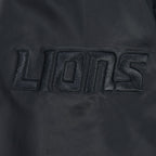 NFL DETROIT LIONS BLACKOUT MEN'S SATIN JACKET (BLACK)