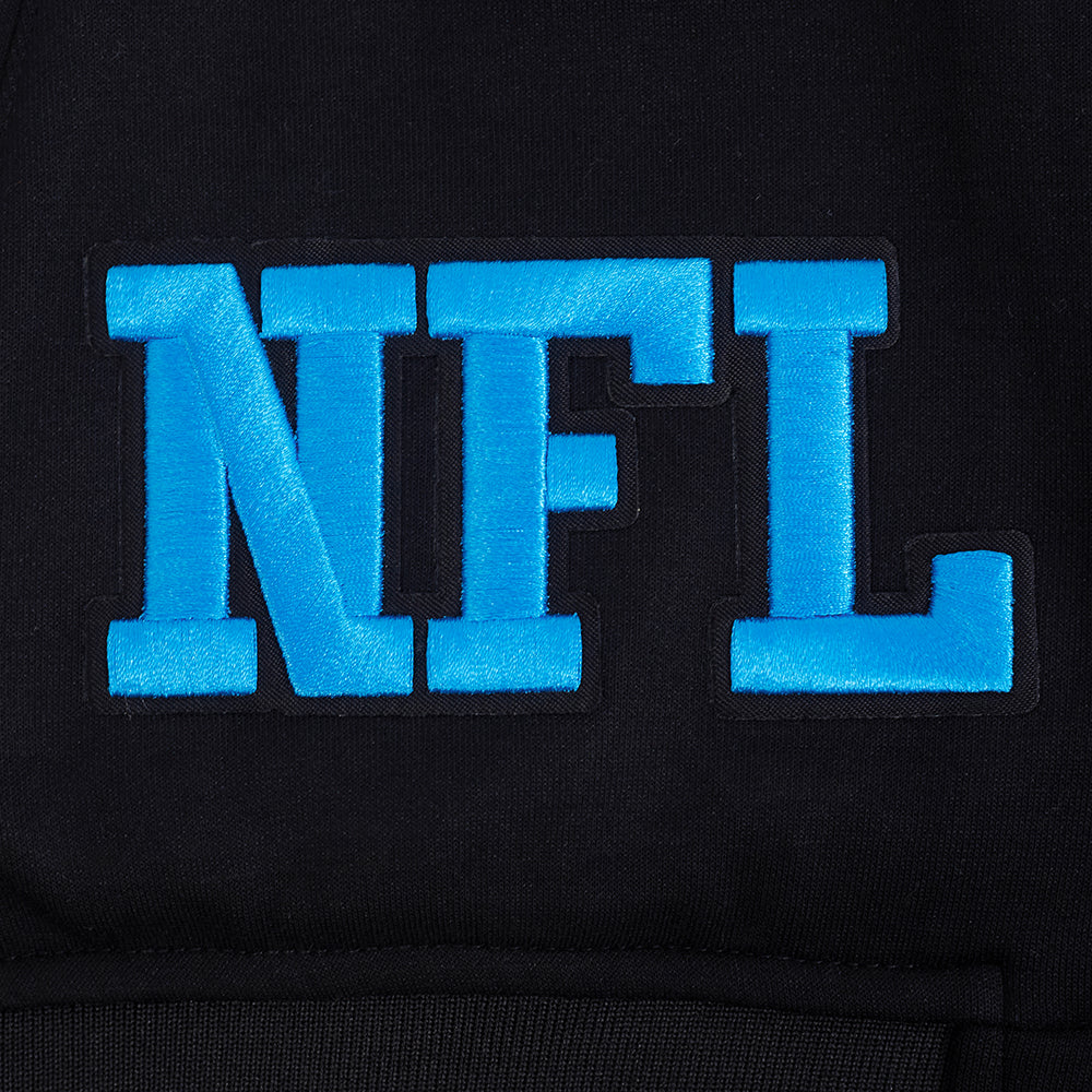 NFL DETROIT LIONS PRO GAME DAY MEN'S DBL KNIT JACKET (BLACK/SILVER/WHITE)