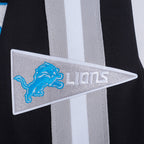 NFL DETROIT LIONS PRO GAME DAY MEN'S DBL KNIT JACKET (BLACK/SILVER/WHITE)