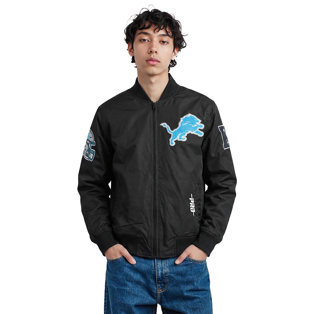 NFL DETROIT LIONS LIVING LARGE BLOUSON EN SERGÉ POUR HOMME (NOIR)