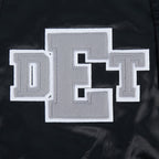 NFL DETROIT LIONS LETTERMAN BLOUSON EN SATIN POUR HOMME (NOIR)