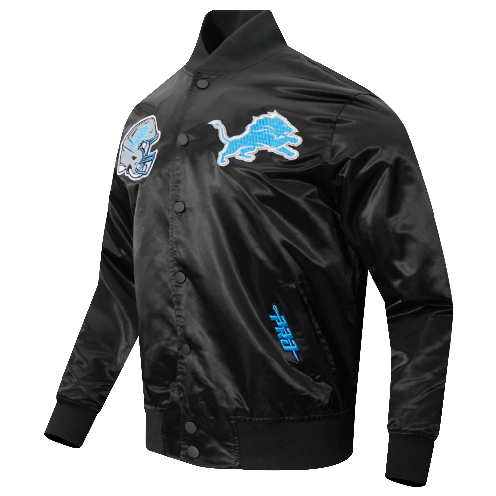 NFL DETROIT LIONS CITY ARCH BLOUSON EN SATIN POUR HOMME (NOIR)