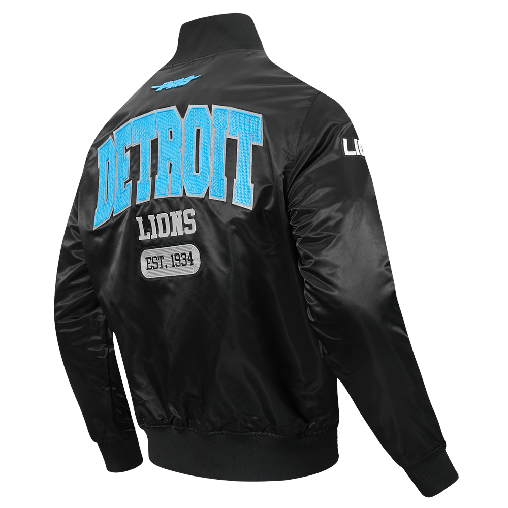 NFL DETROIT LIONS CITY ARCH BLOUSON EN SATIN POUR HOMME (NOIR)