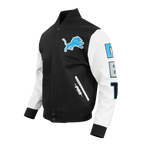 NFL DETROIT LIONS CLASSIC CHENILLE MANTEAU POUR HOMME (NOIR/BLANC M60030)