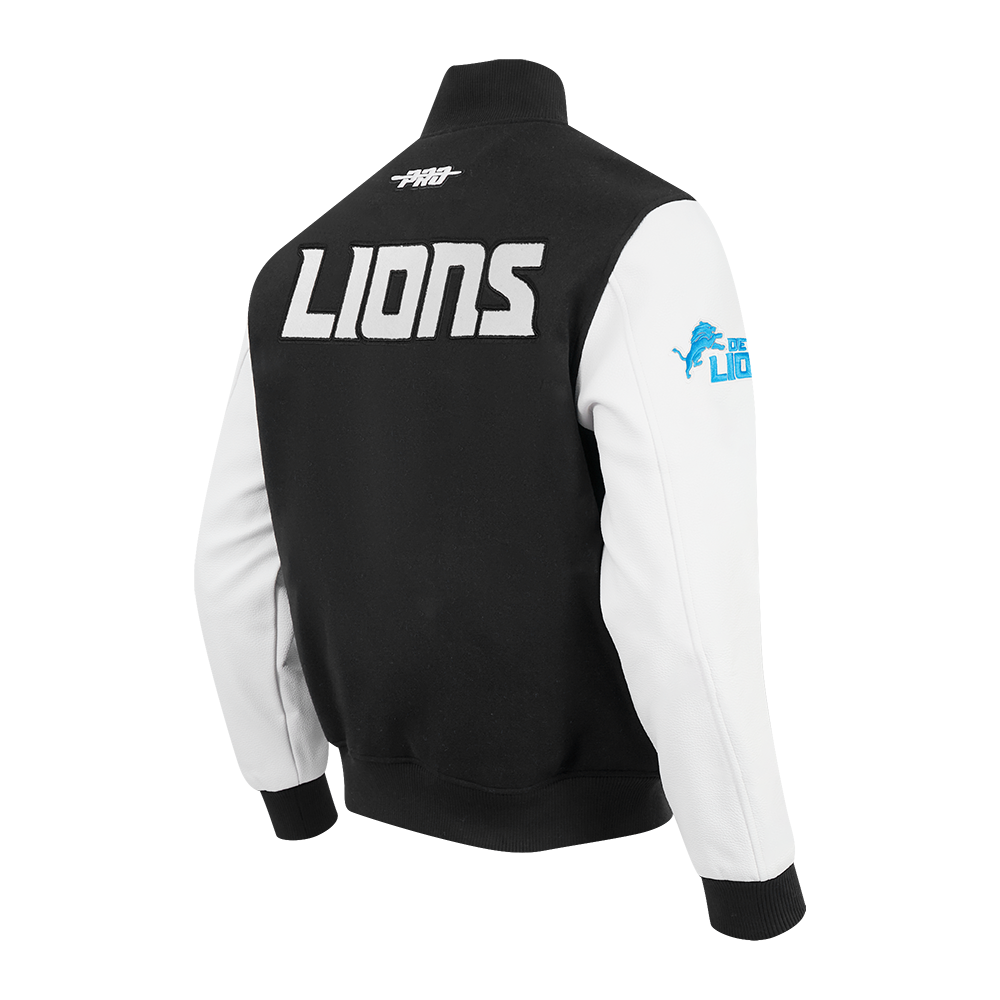 NFL DETROIT LIONS CLASSIC CHENILLE MANTEAU POUR HOMME (NOIR/BLANC M60030)