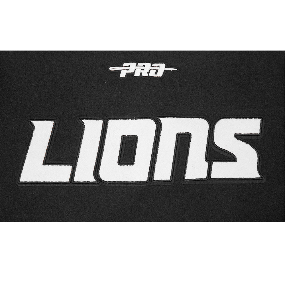 NFL DETROIT LIONS CLASSIC CHENILLE MANTEAU POUR HOMME (NOIR/BLANC M60030)