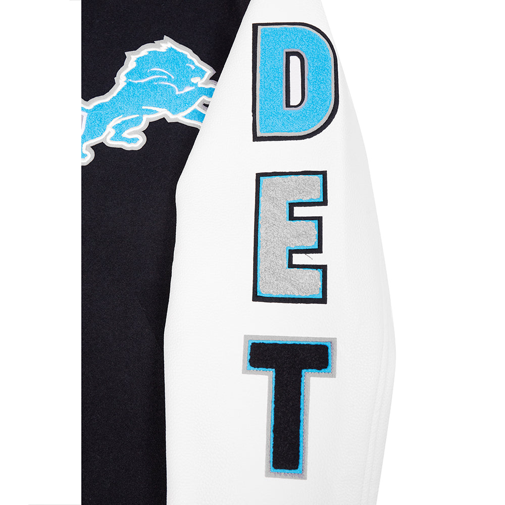 NFL DETROIT LIONS CLASSIC CHENILLE MANTEAU POUR HOMME (NOIR/BLANC M60030)