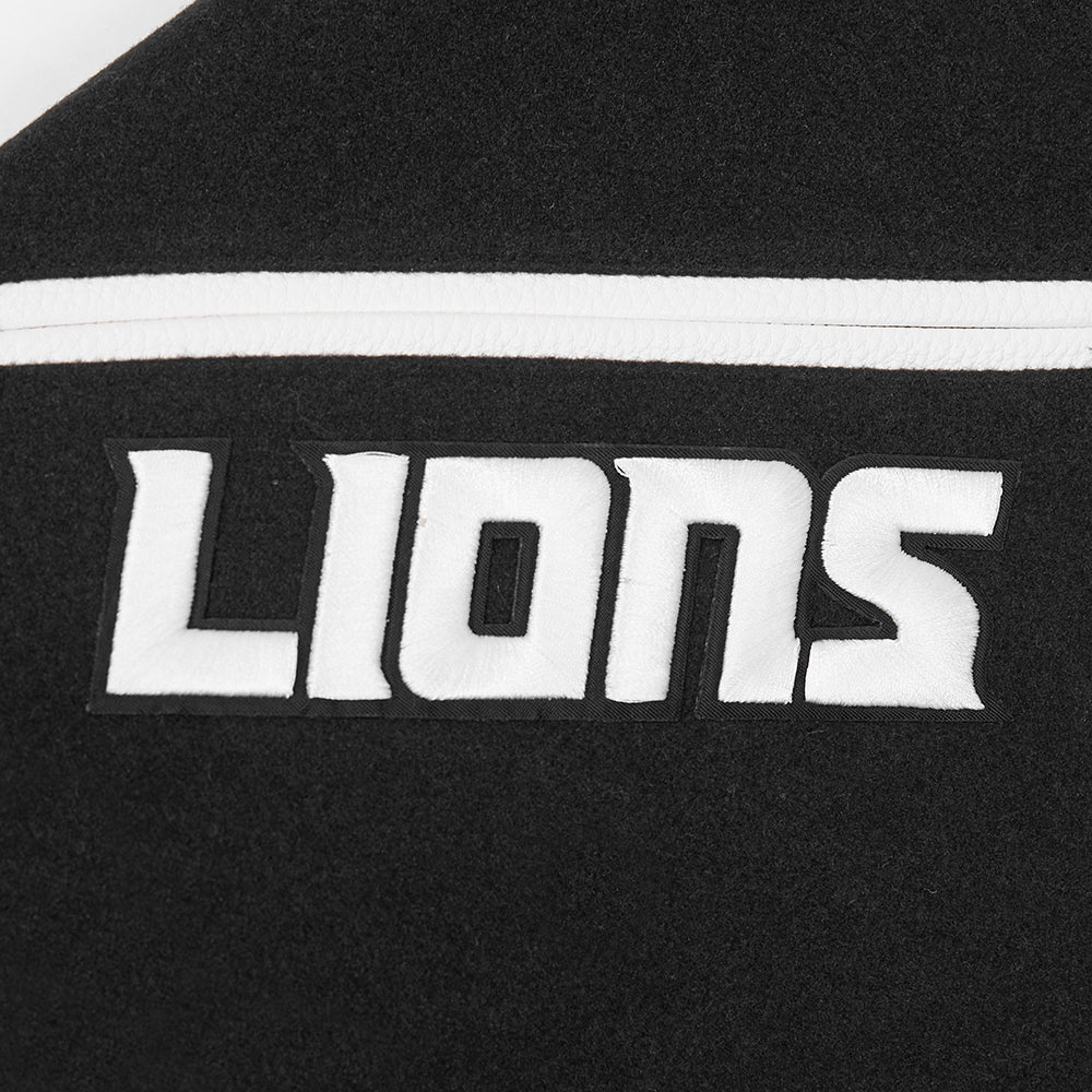 NFL DETROIT LIONS CLASSIC CHENILLE MANTEAU POUR HOMME (NOIR/BLANC M60030)