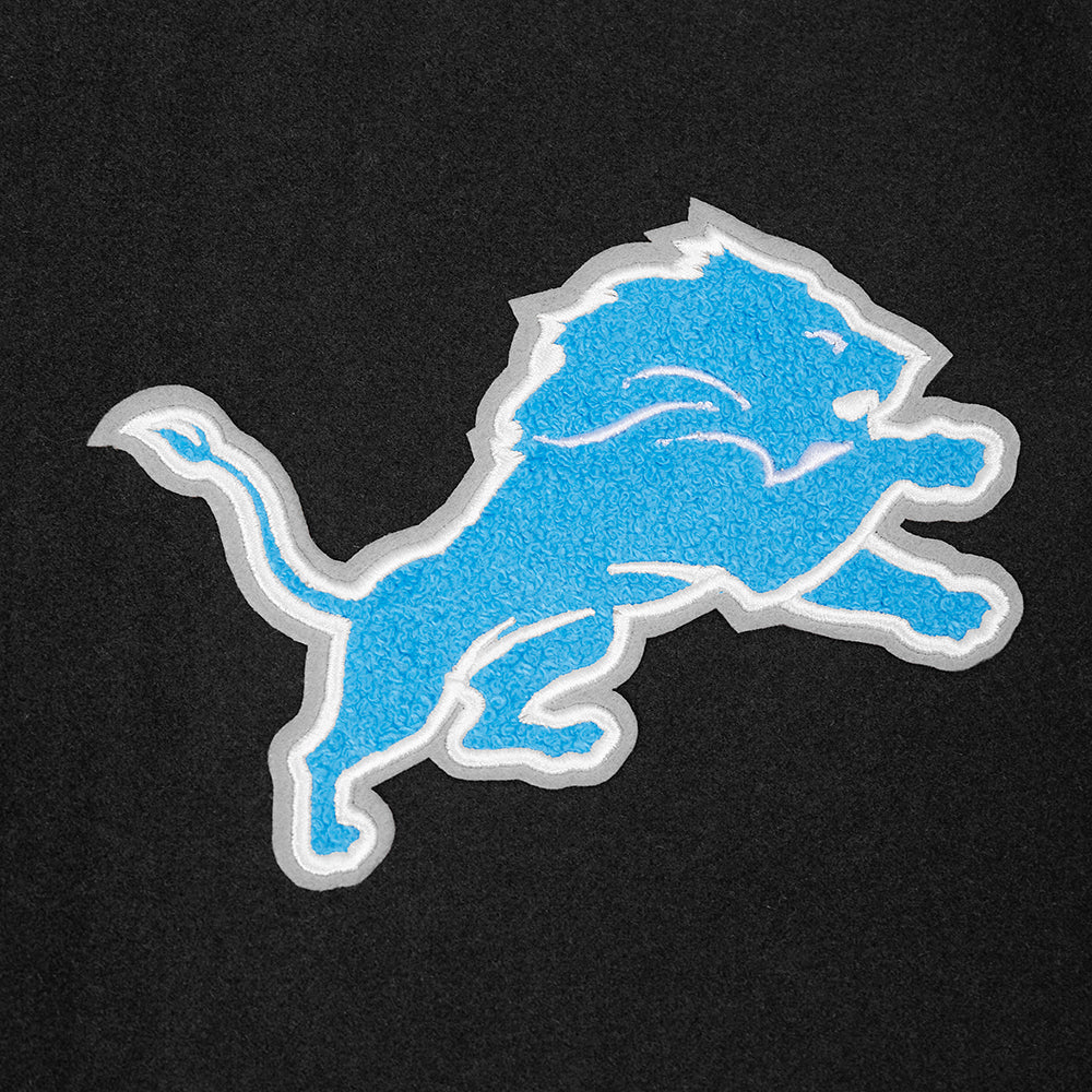 NFL DETROIT LIONS CLASSIC CHENILLE MANTEAU POUR HOMME (NOIR/BLANC M60030)