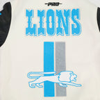 NFL DETROIT LIONS RETRO CLASSICS BLOUSON COLLÉGIAL POUR HOMME (COQUILLE D'ŒUF/NOIR)