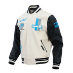 NFL DETROIT LIONS RETRO CLASSICS BLOUSON COLLÉGIAL POUR HOMME (COQUILLE D'ŒUF/NOIR)
