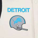 NFL DETROIT LIONS RETRO CLASSICS BLOUSON COLLÉGIAL POUR HOMME (COQUILLE D'ŒUF/NOIR)