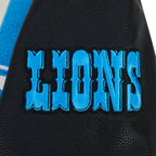 NFL DETROIT LIONS RETRO CLASSICS BLOUSON COLLÉGIAL POUR HOMME (COQUILLE D'ŒUF/NOIR)