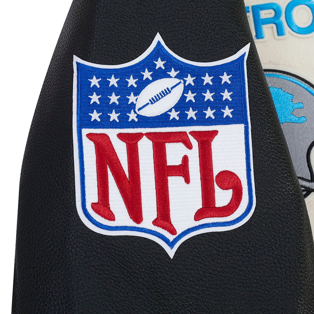NFL DETROIT LIONS RETRO CLASSICS BLOUSON COLLÉGIAL POUR HOMME (COQUILLE D'ŒUF/NOIR)